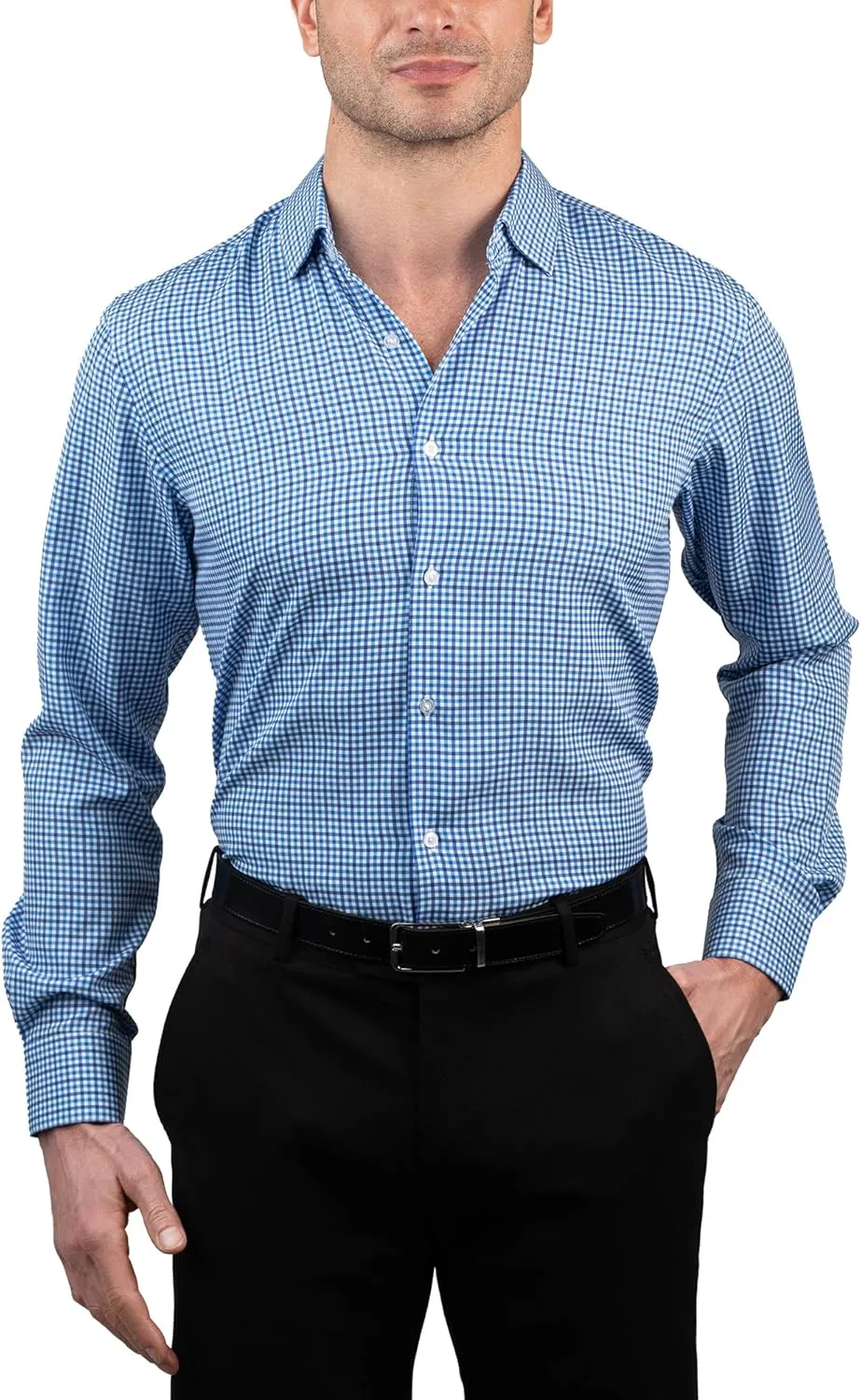 NAUTICA Slim Fit Mens Dress Shirts Long Sleeve Button Down Wrinkle Free Formal 4-Way Stretch