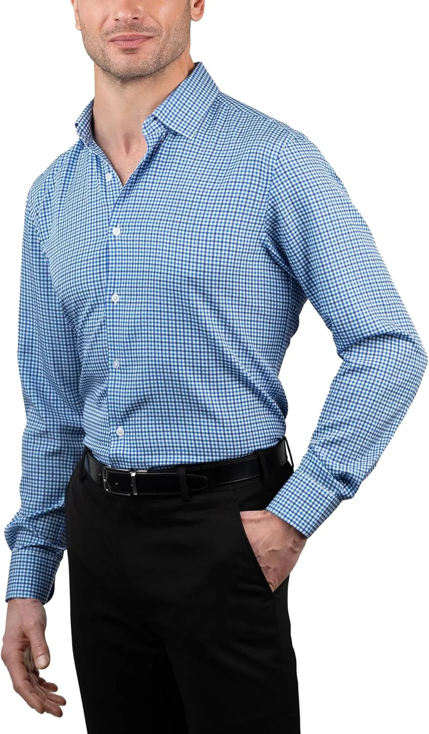 NAUTICA Slim Fit Mens Dress Shirts Long Sleeve Button Down Wrinkle Free Formal 4-Way Stretch