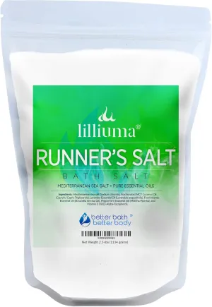 New Runner's Bath Soak 40 Ounces Mediterranean Sea Salt with Lavender, Frankincense, and Peppermint Essential Oils with Natural Ingredients