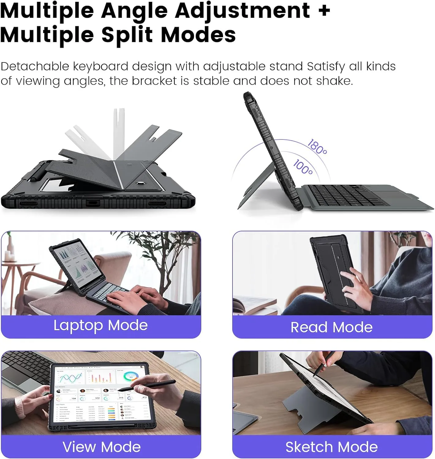 Nillkin for Samsung Galaxy Tab S9 Case with Detachable Keyboard, with 7 Backlit, Kickstand,Smart Trackpad, S Pen Holder, Galaxy tab S9 5G Keyboard Case 11 inch