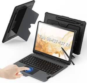 Nillkin Galaxy Tab S8 Plus Keyboard Case with Stand, for Samsung Galaxy Tab S7 Fe S7 Plus S7  with Detachable Keyboard with Trackpad, Pencil Holder Tab S8  5G Tablet Keyboard case12.4 inch