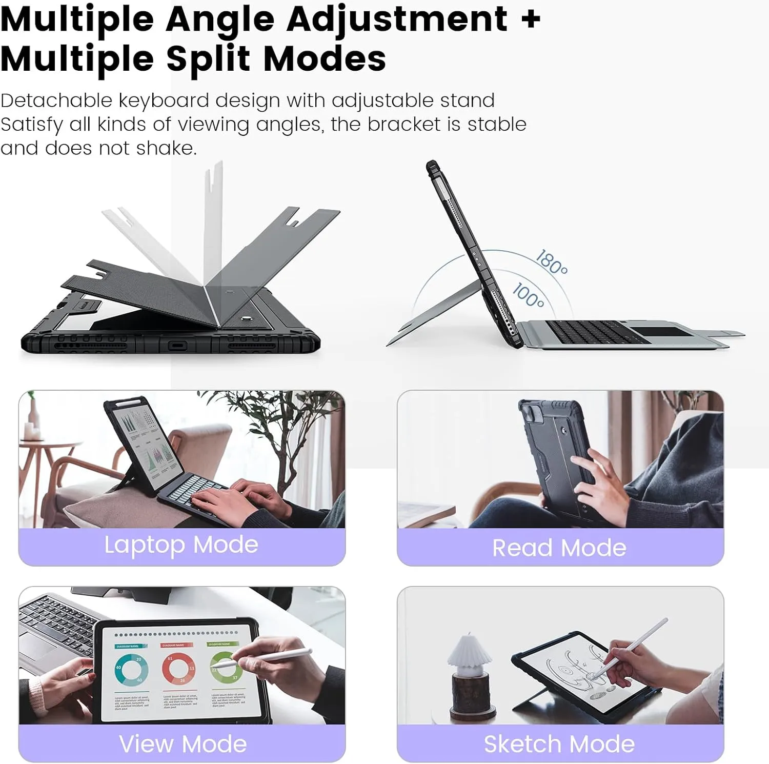 Nillkin iPad Pro 12.9 Backlit Keyboard Case with Kickstand, Trackpad, Pencil Holder 12.9 Pro iPad Keyboard Detachable Backlight Case iPad Pro 12.9-inch (5th, 6th gen - 2021, 2022)