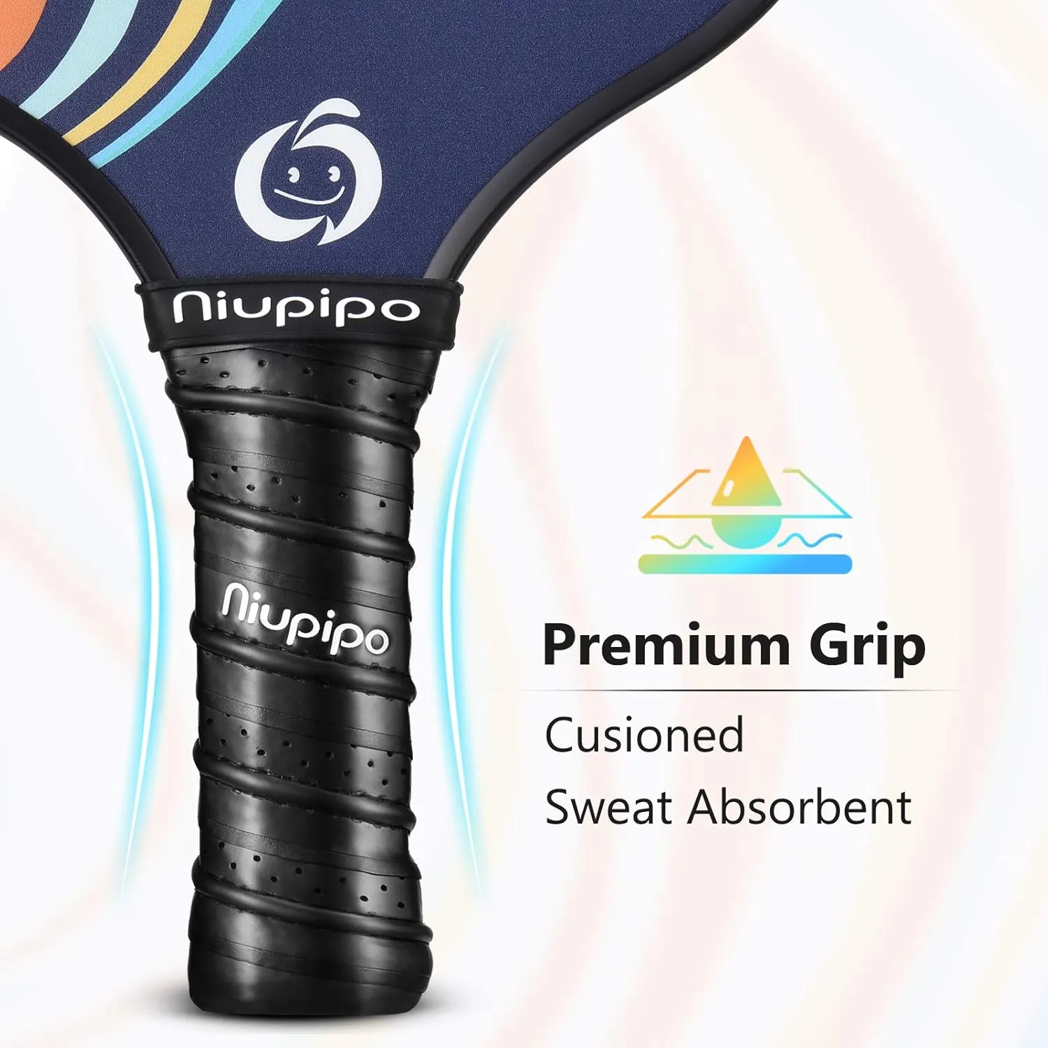 niupipo Pickleball Paddles Set of 2/4, USAPA Approved Fiberglass Surface, Polypropylene Honeycomb Core, Cushion Grip, Lightweight Pickleball Rackets with 2 Indoor and 2 Outdoor Balls, Portable Bag