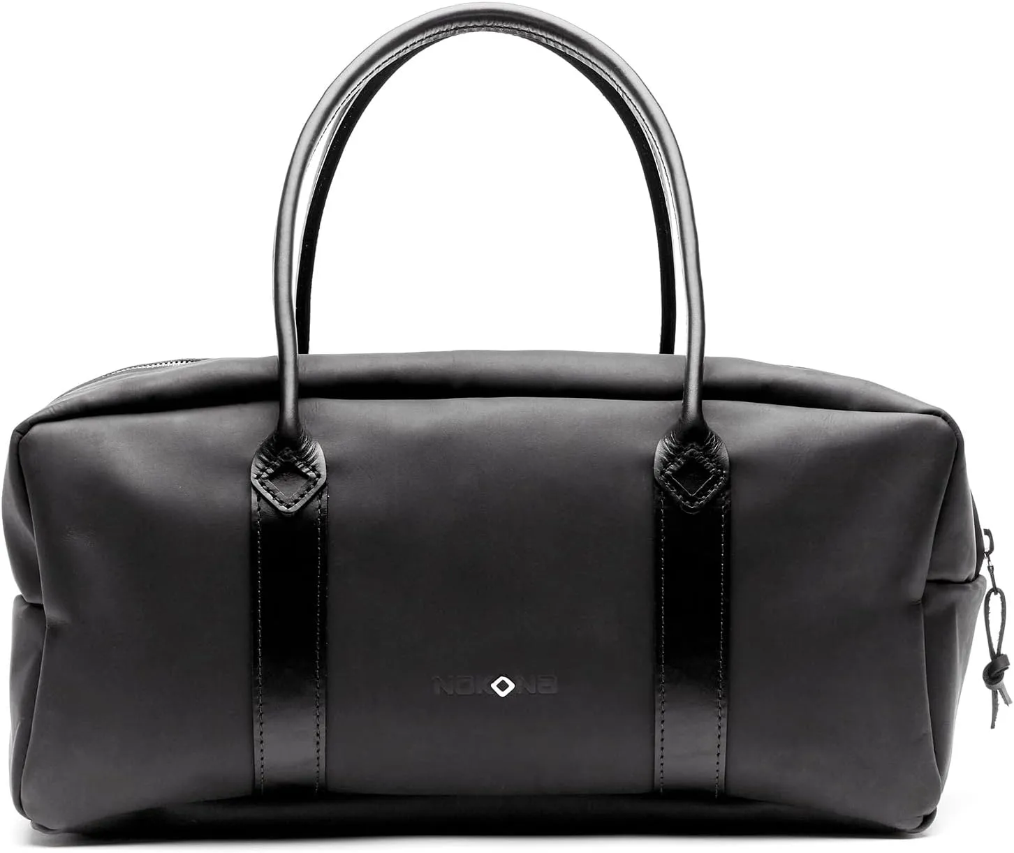 NOKONA Weekender Travel Duffle Bag | Handcrafted in Premium American Ballglove Leather | Made in the USA (Black Stampede)