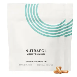 Nutrafol Women's Balance Hair Growth Supplements, for Ages 45 , Clinically Proven for Visibly Thicker Hair and Scalp Coverage, Dermatologist Recommended - 2 Month Supply, 2 Refill Pouches