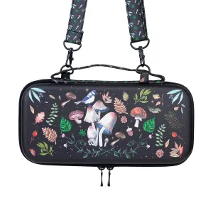 Ocanblu Magic Mushroom Carrying Case for Switch & Switch Lite/OLED: Hard Shell Protection, Adjustable Shoulder Strap (Black)