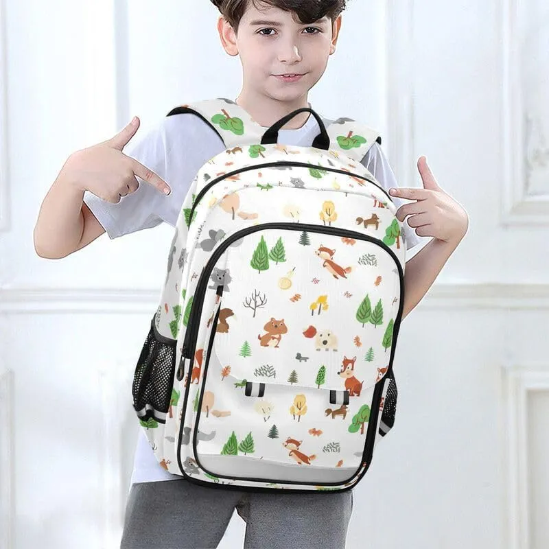 ODAWA Cartoon Forest Animals Backpack for Teen Girls Book Bags for Teens Kindergarten Sturdy Kids Backpack Ages 6-12