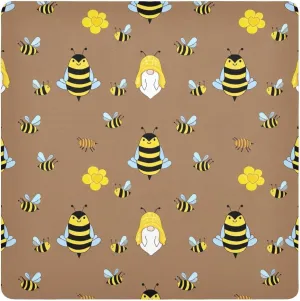 ODAWA Soft Reusable Wrap Cloth Cute Bees Self-adhesive Cloth 21.7"x21.7" Anti Scratch Equipment Wrap Storage Pouch