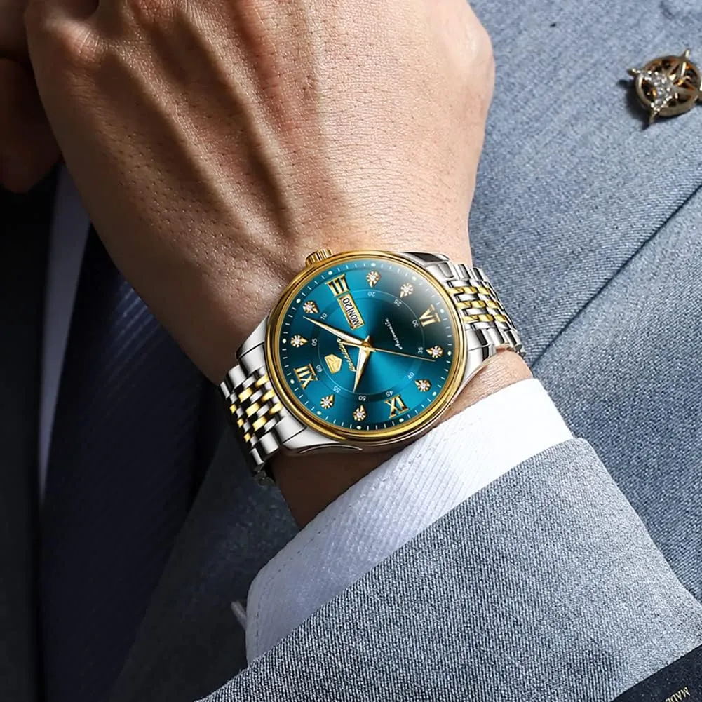OLEVS Automatic Mens Watches Self Winding Mechanical Business Luxury Dress Wrist Watch Stainless Steel Waterproof Luminous Day Date