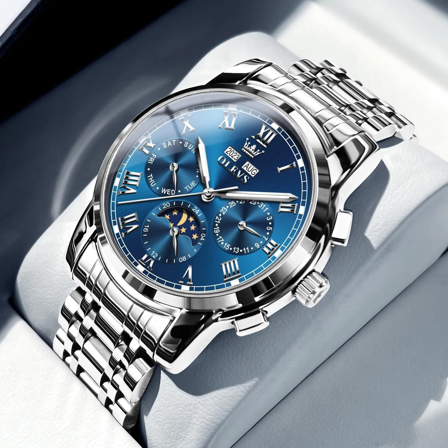 OLEVS Mens Automatic Watches Self Winding Mechanical Luxury Dress Stainless Steel Waterproof Wrist Watches for Men