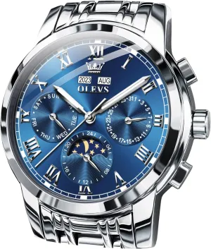 OLEVS Mens Automatic Watches Self Winding Mechanical Luxury Dress Stainless Steel Waterproof Wrist Watches for Men