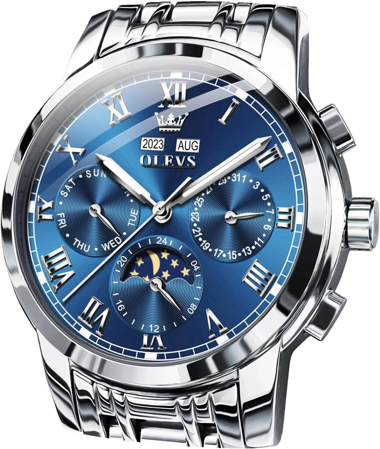 OLEVS Mens Automatic Watches Self Winding Mechanical Luxury Dress Stainless Steel Waterproof Wrist Watches for Men