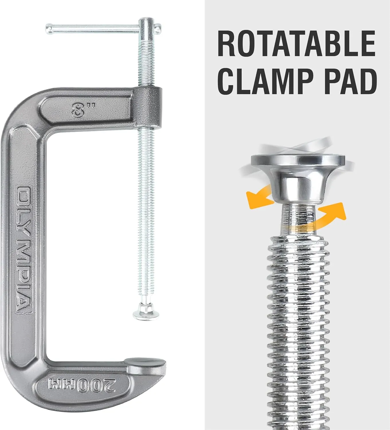 Olympia Tools C-Clamp (8" X 4") 38-148, Black