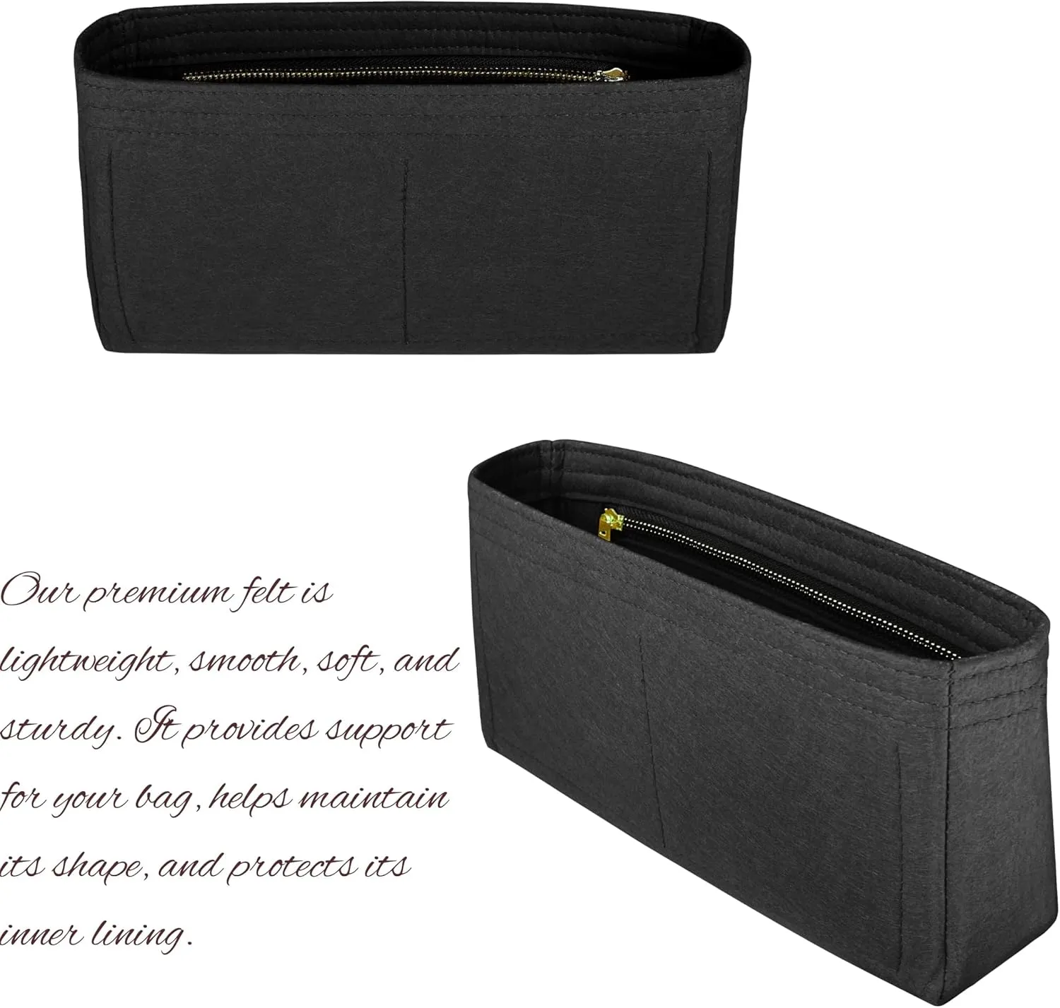 Organizer for Lou Camera Bag, Felt Insert, Crossbody Bag Liner with Zipper Pocket (Azure)