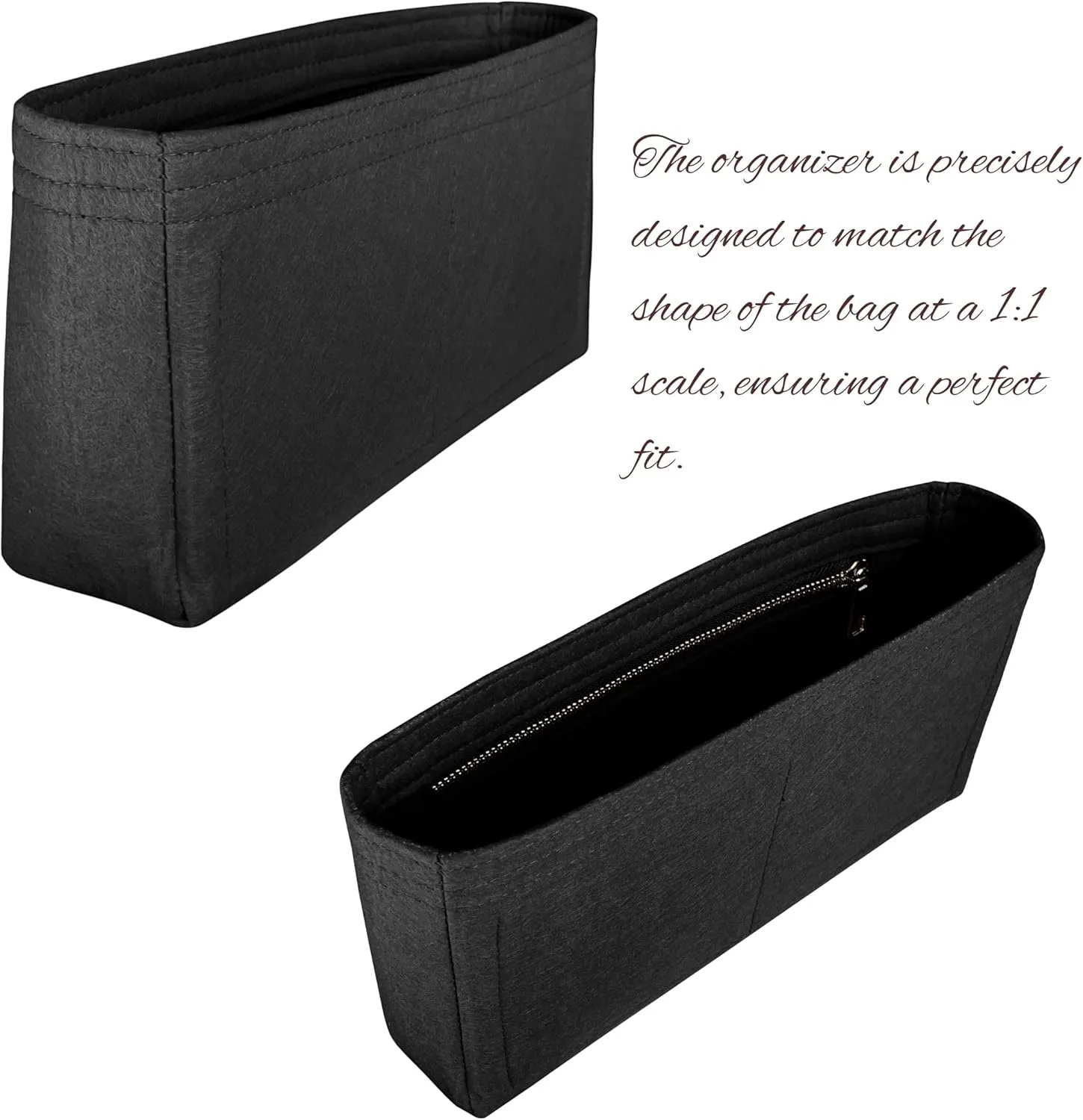 Organizer for Lou Camera Bag, Felt Insert, Crossbody Bag Liner with Zipper Pocket (Azure)