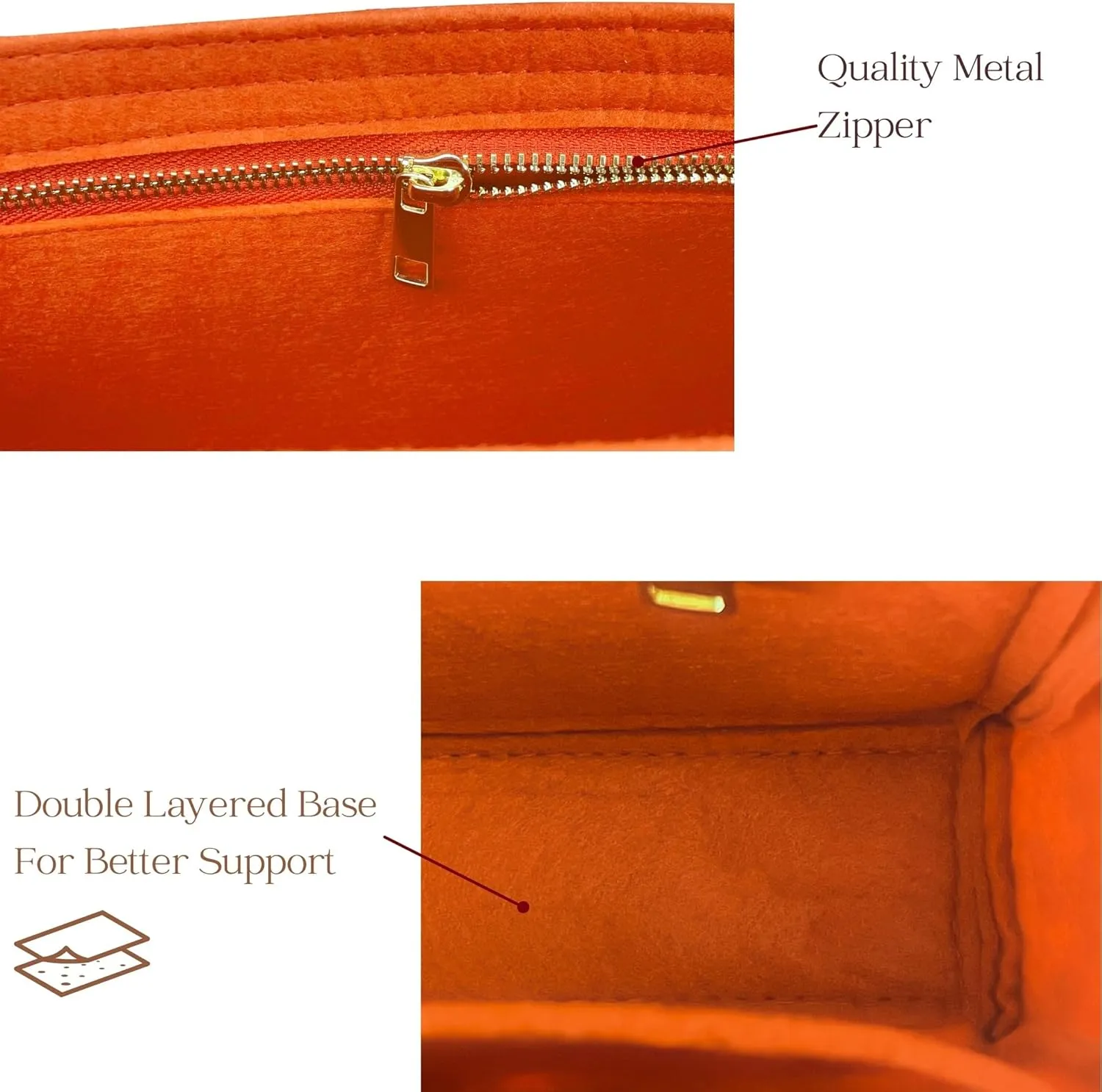 Organizer for Lou Camera Bag, Felt Insert, Crossbody Bag Liner with Zipper Pocket (Azure)