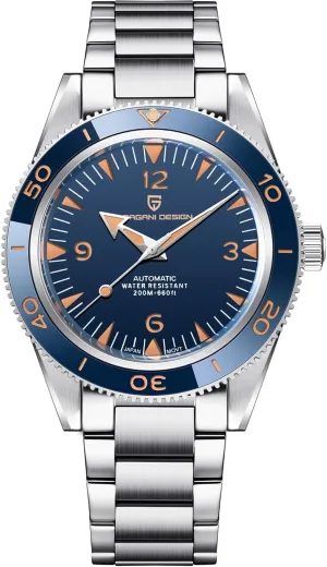Pagani Design Watches Men Stainless Steel Automatic-self-Wind Mechanical Watch Classic Retro Sapphire Mirror 200m Waterproof Business Sports Wristwatches