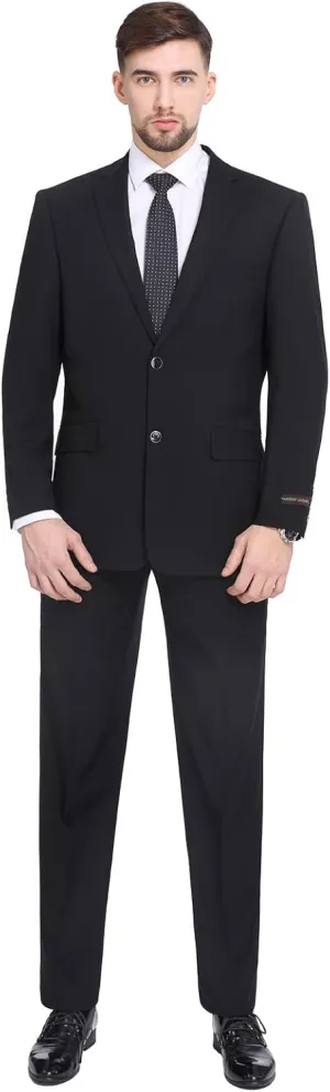 P&L Men's Premium Classic Fit 2 Piece Suit, 2 Button Blazer Jacket & Pants for Big and Tall, Daily Wear, Business & Wedding