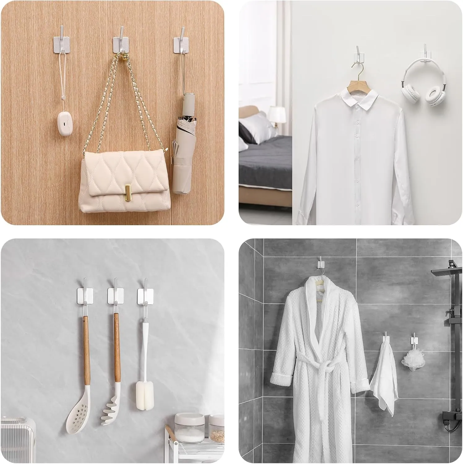 Paoli Heavy Duty Self Adhesive Hooks - Sturdy self Adhesive Hooks for Home, School and Office Easy to fit and Remove,with a Maximum Load Capacity of 30lb (4 PC).