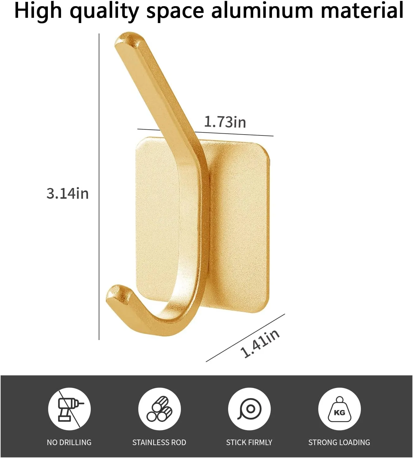 Paoli Heavy Duty Self Adhesive Hooks - Sturdy self Adhesive Hooks for Home, School and Office Easy to fit and Remove,with a Maximum Load Capacity of 30lb (4 PC).