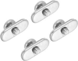 PATIKIL 316 Stainless Steel Kayak Rail Track Screws Track Nuts 4 Pack Hardware Gear Mount Replacement Kit with M6x10mm Thread Screws for Canoe Boat Kayak Track Mount