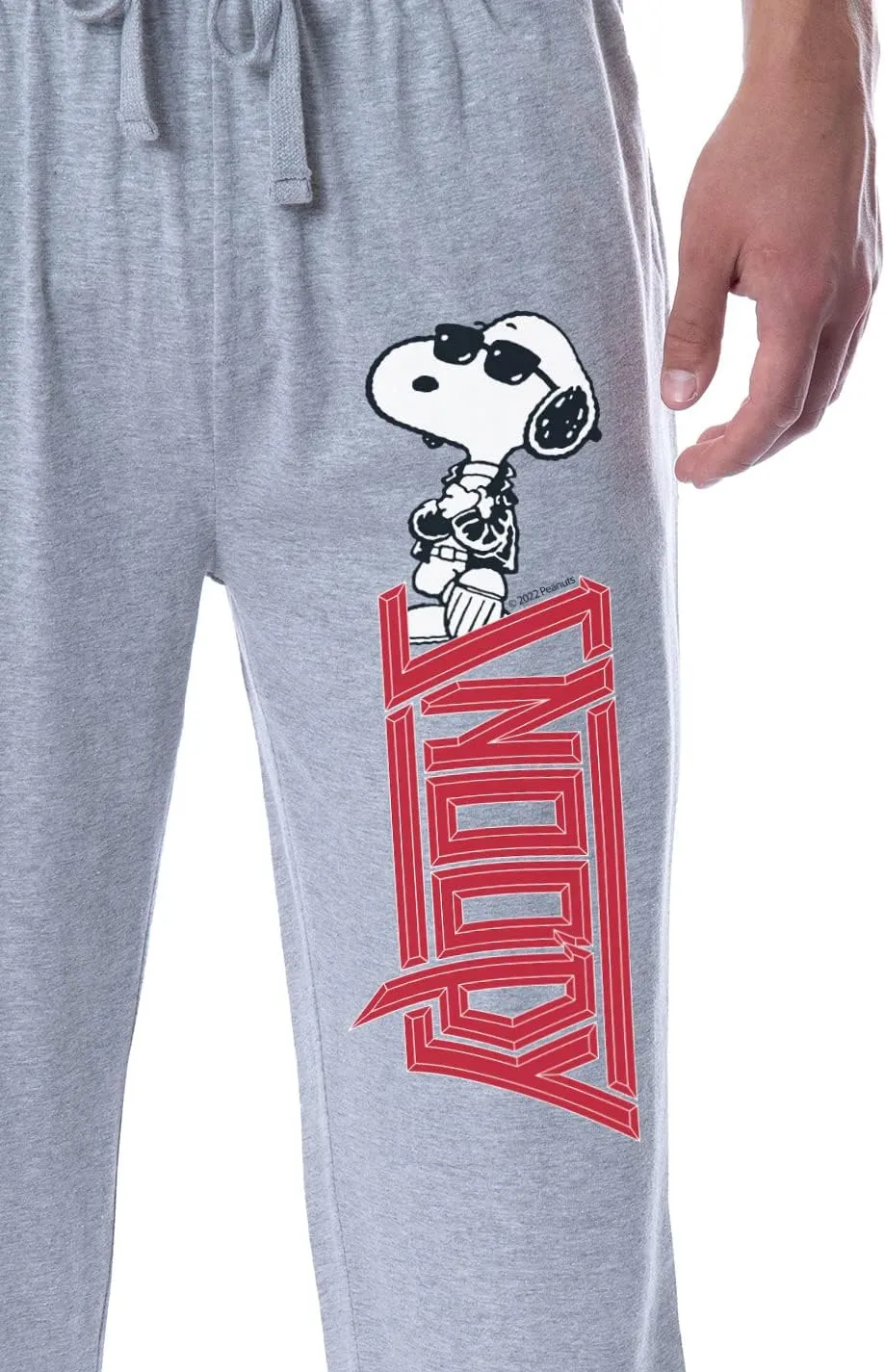 Peanuts Men's Joe Cool Rocker Character Logo Sleep Jogger Pajama Pants