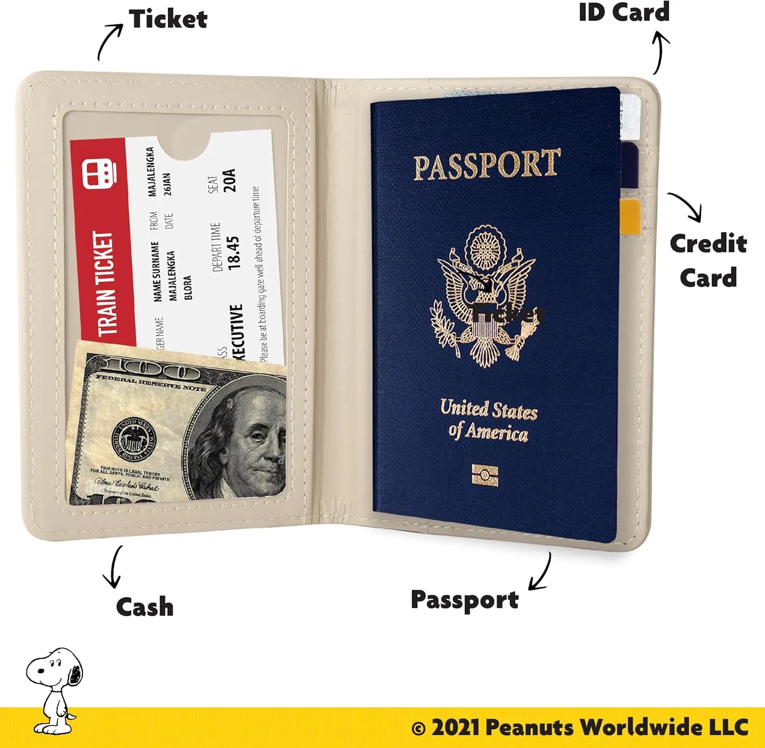 Peanuts Snoopy Passport Cover Official License, Cute Passport Holder, Snoopy Gifts