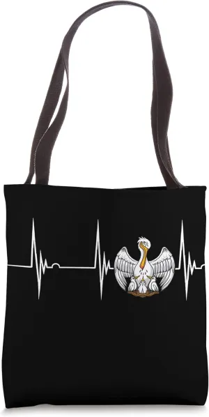 Pelican Lover Tropical Bird Heartbeat EKG Pulse Bird Animal Tote Bag