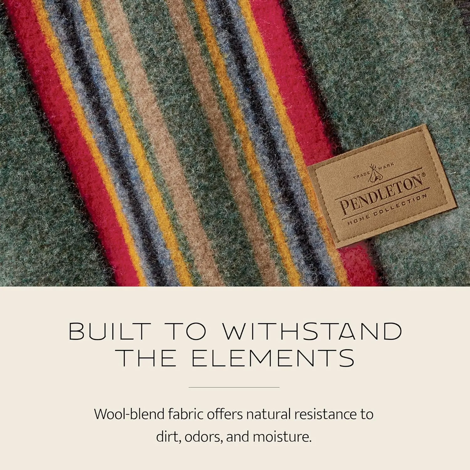 Pendleton Yakima Throw 54" x 66" - Wool Cotton, Lightweight, Soft and Durable Wool Throw for Home and Travel - Mineral Umber