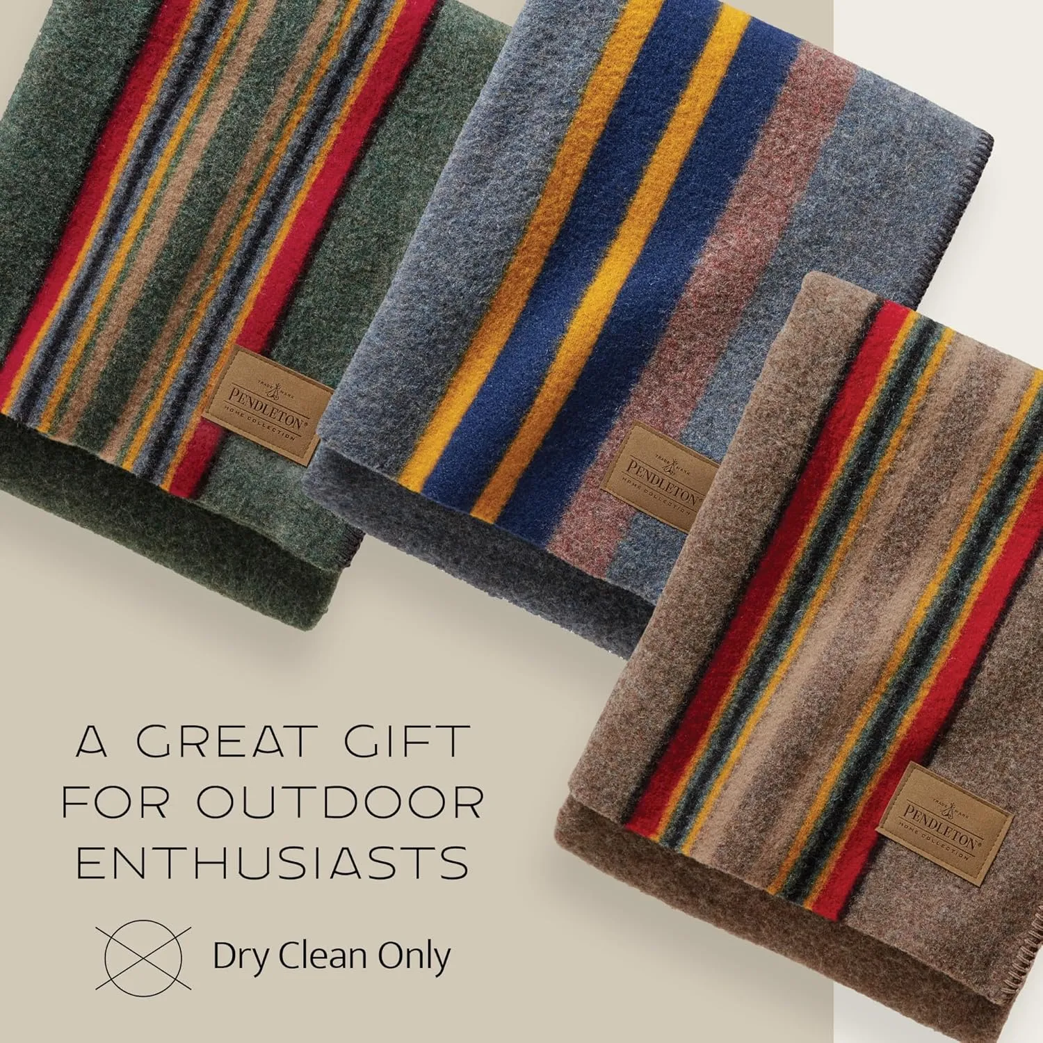 Pendleton Yakima Throw 54" x 66" - Wool Cotton, Lightweight, Soft and Durable Wool Throw for Home and Travel - Mineral Umber