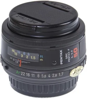 Pentax-F SMC AF 50mm f 1.7 Auto-Focusing Pentax K mount Lens with caps. (Renewed)