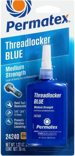 Permatex 24240 Medium Strength Threadlocker Blue, 36 ml (2)