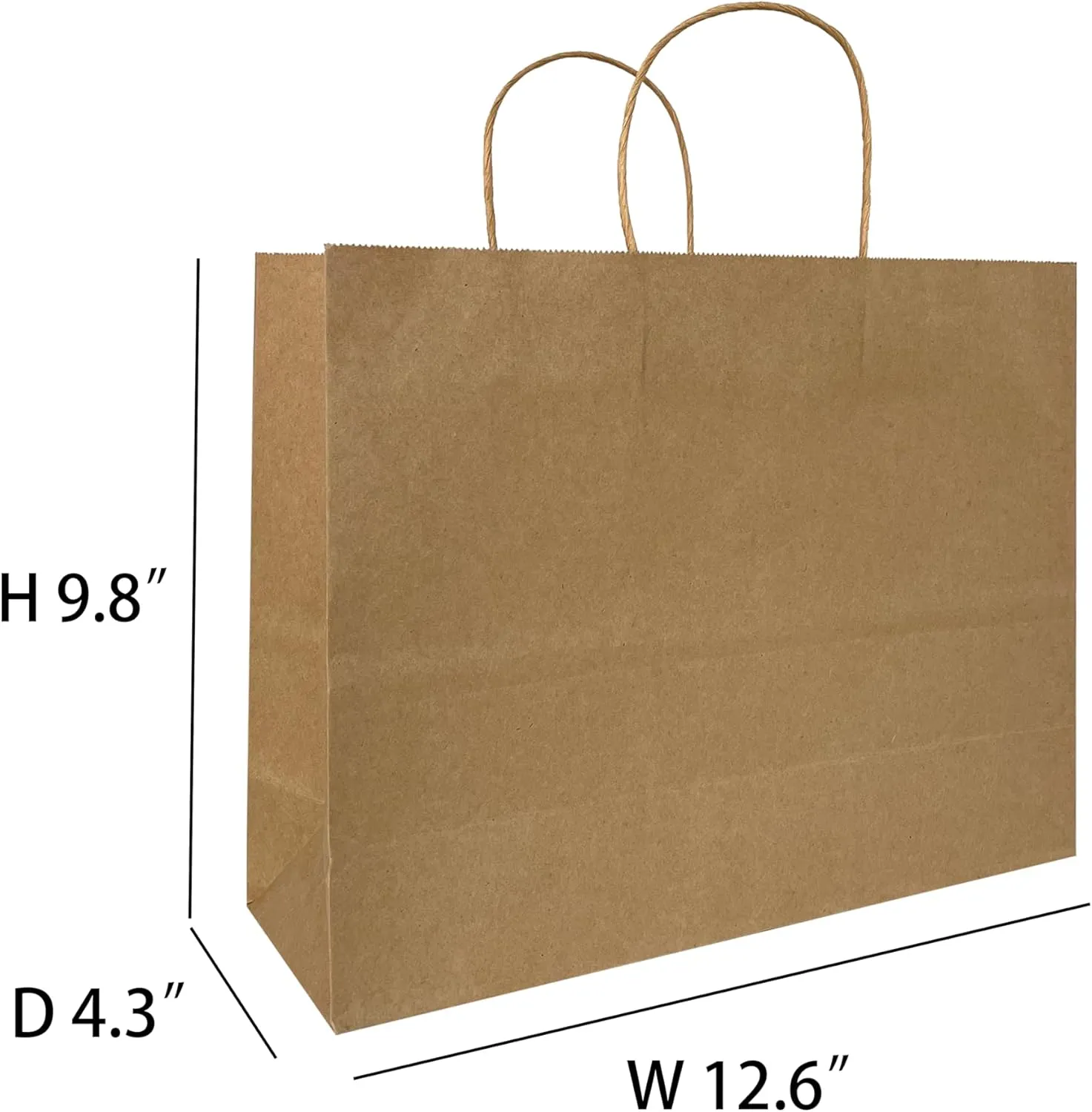Personalized Paper Bags, 50 PCS Custom Printed Kraft Paper Bags for Small Business, Retail Gift Bags with Logo, Brown Shopping bag with Handle, Paper Bags, Party (Horizontal, 1count (Pack of 50))