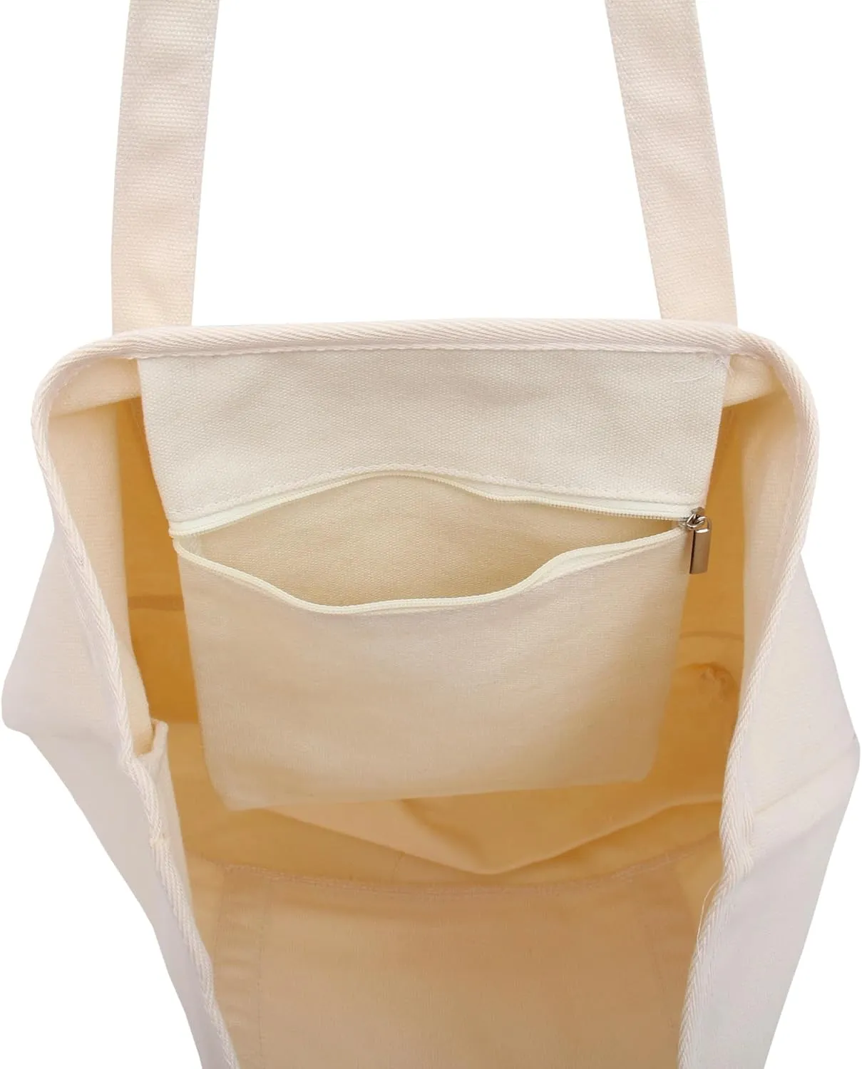 Personalized with Embroidery ThreadArt Large 100% Cotton Natural Canvas Tote Bag with Natural Handles - 18.5"x11.5"x5.5" - 14 oz Canvas - for Women, Shopping, Beach, Getaways, Gifts