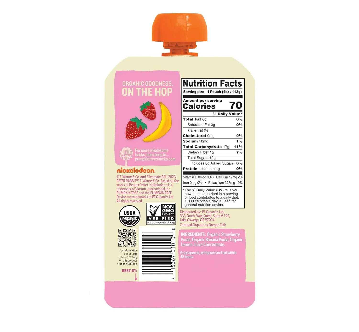Peter Rabbit Organics Fruit Flavors Variety Pack 4 oz. Squeezable Pouches (Pack of 18)