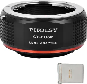 PHOLSY Lens Mount Adapter CY to EF-M Compatible with Contax/Yashica CY Lens to Canon EF-M (EOS M) Camera Body EOS M, M2, M3, M5, M6, M10, M50, M100, M200, M50 II, M6 II, CY to EOSM