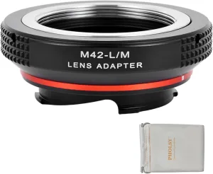 PHOLSY Lens Mount Adapter with 6-Bit Coding Compatible with M42 42mm Screw Lens to Leica M Mount Camera Body M42 to Leica M