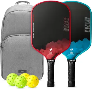 Pickleball Paddles Set of 2/4- USAPA Approved Graphite/Fiberglass Pickleball Racket, 2 Pickleball Rackets, 4 Balls and 1 Portable Carry Bag, Aesthetic Pickle Ball Set for Men Women Beginners