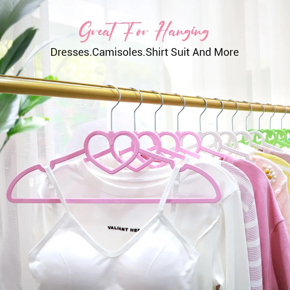 Plastic Hangers 30 Pack, Pink Hangers Ultra Thin Space Saving - 360 Degree Swivel Hook & 10 Clips-Strong & Durable for Sweaters,Dress, Shirt, Coat