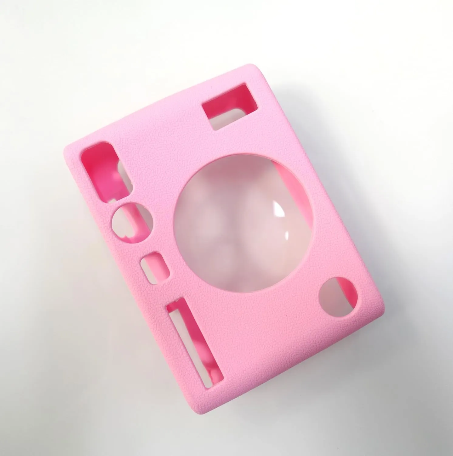 Pocoukate Protective Case for Instax Mini EVO, Soft Silicone Cover Bag with Screen Protector for Fujifilm Instax Mini EVO Instant Camera - Pink
