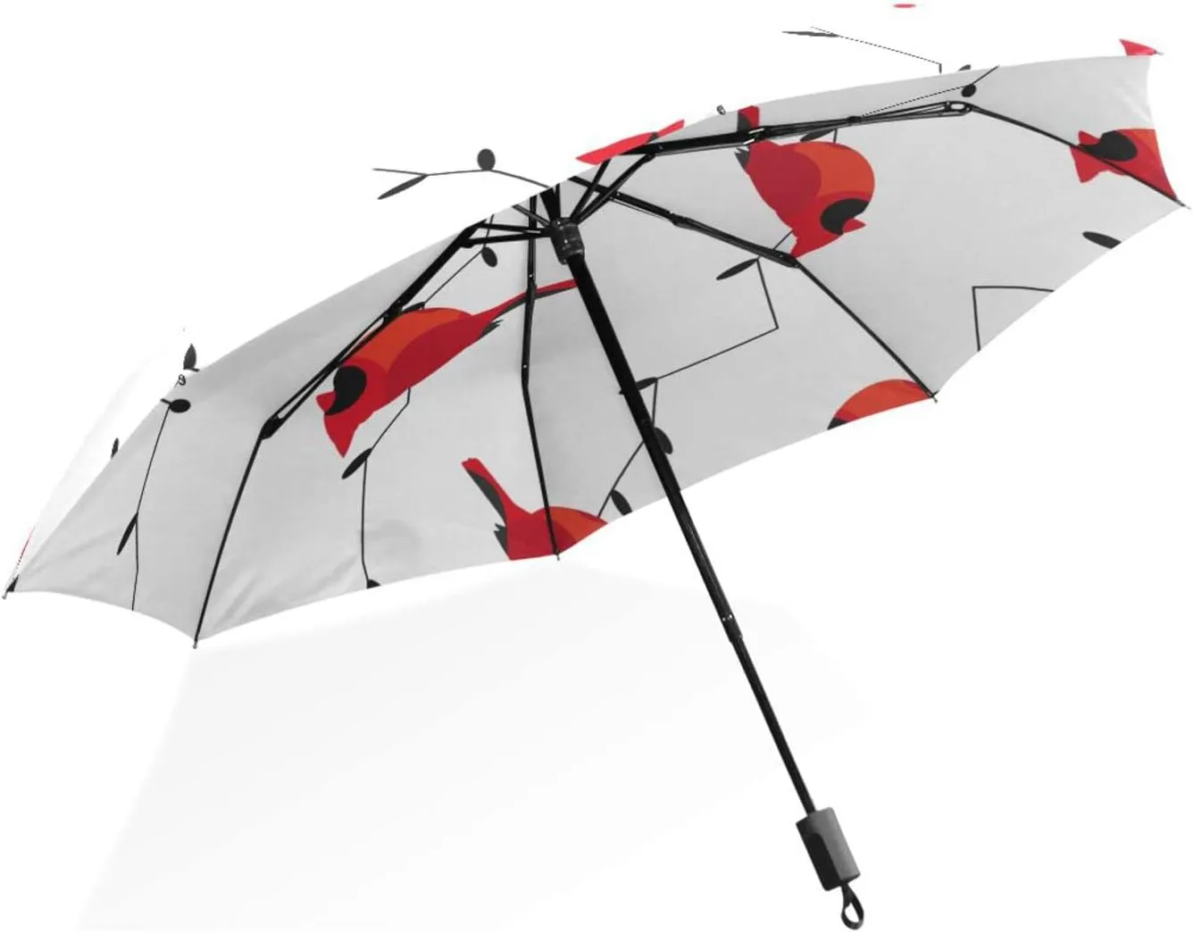 Poeticcity Rain Travel Umbrella, Hand Open Close Windproof Waterproof Folding Umbrella, Compact Canopy Strong Ray Parasol Umbrella