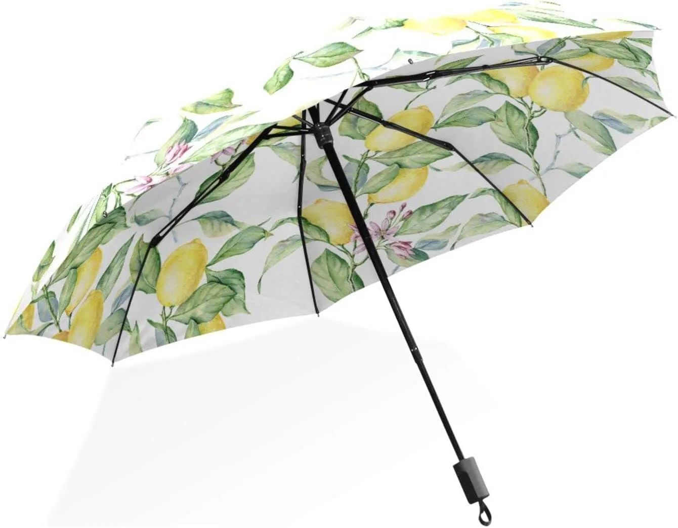 Poeticcity Rain Travel Umbrella, Hand Open Close Windproof Waterproof Folding Umbrella, Compact Canopy Strong Ray Parasol Umbrella