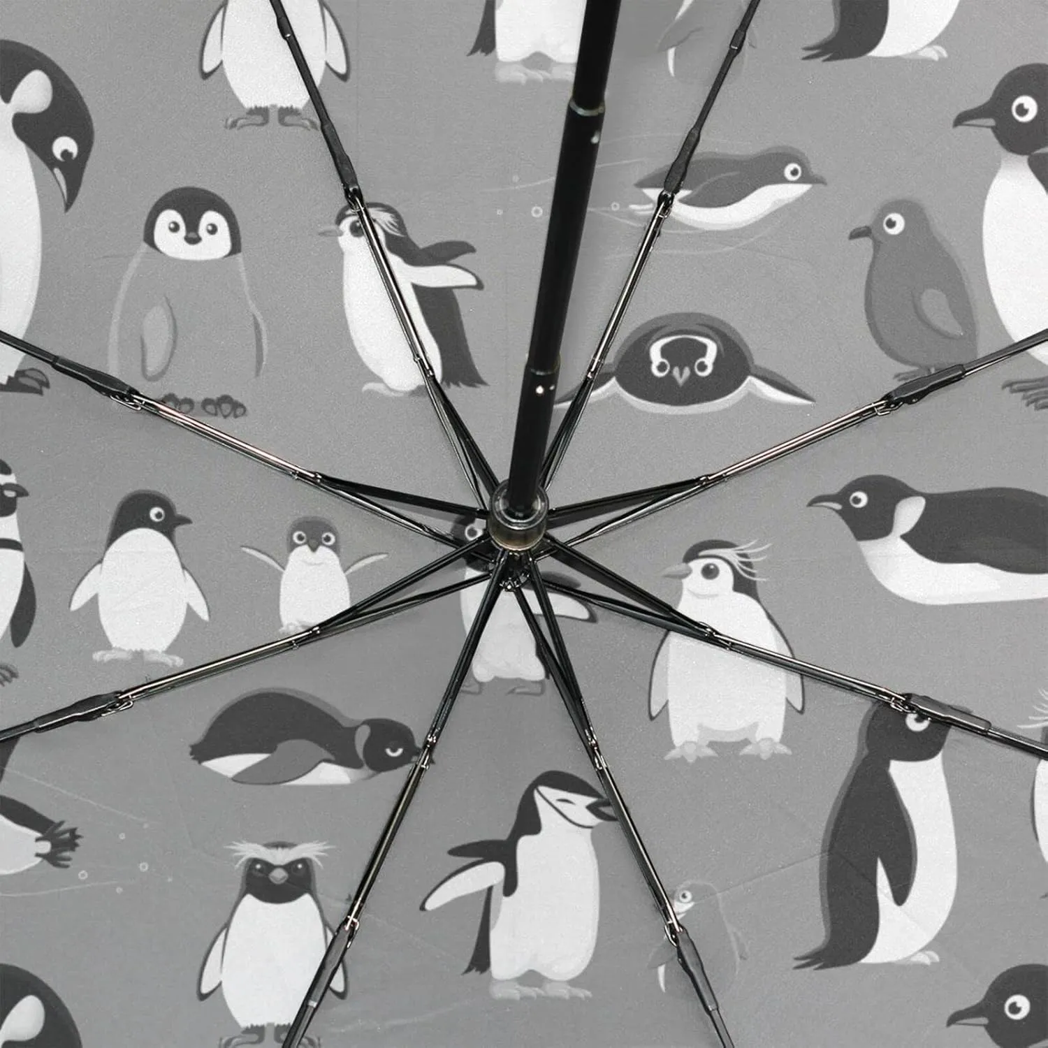 Poeticcity Rain Travel Umbrella, Hand Open Close Windproof Waterproof Folding Umbrella, Compact Canopy Strong Ray Parasol Umbrella