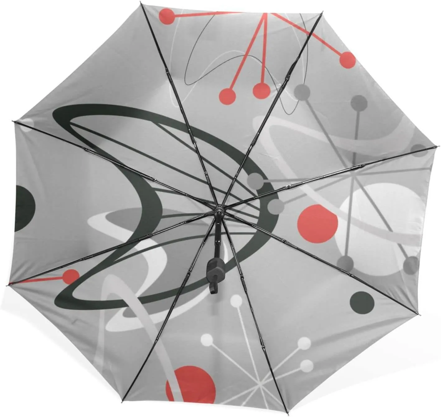 Poeticcity Rain Travel Umbrella, Hand Open Close Windproof Waterproof Folding Umbrella, Compact Canopy Strong Ray Parasol Umbrella