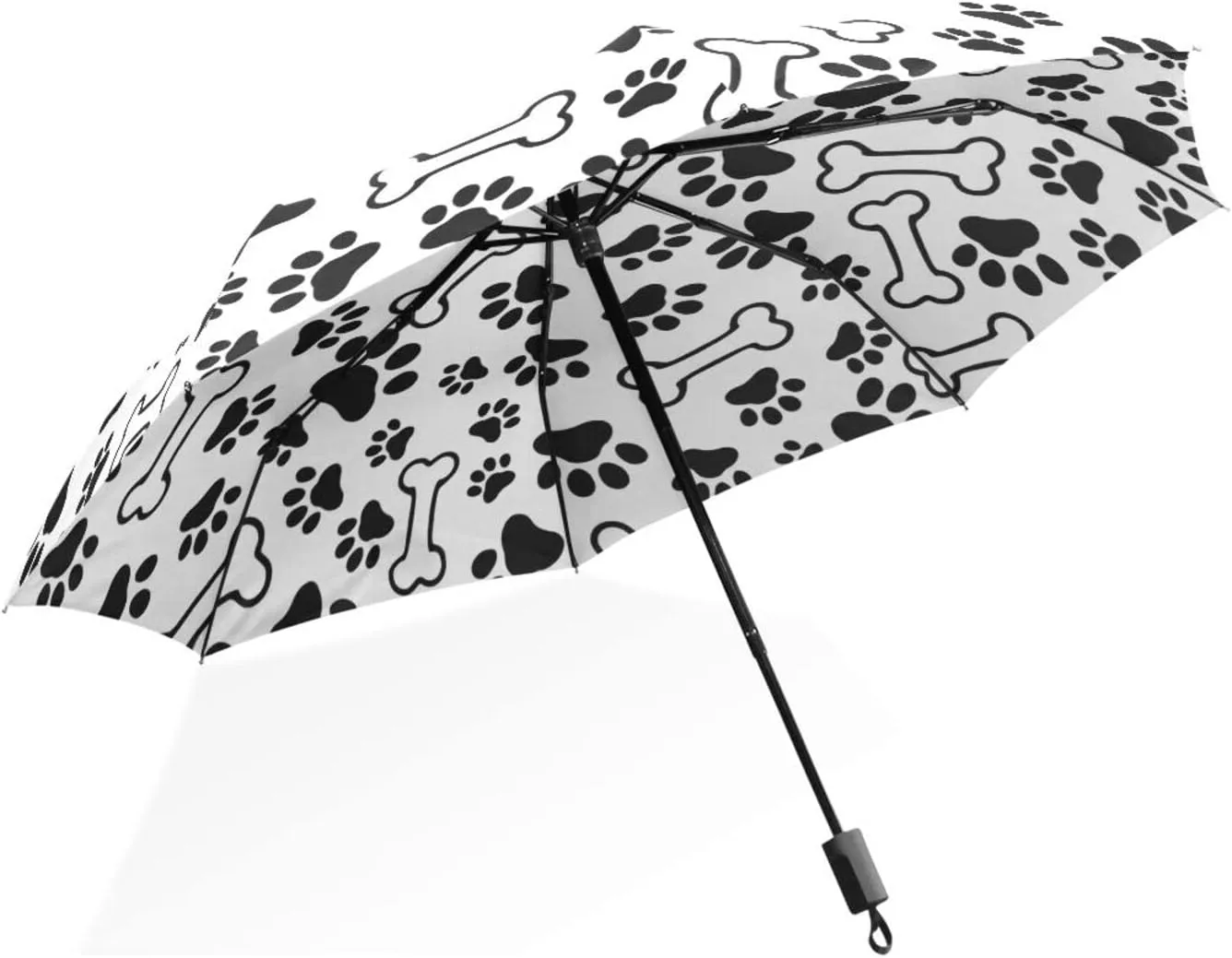 Poeticcity Rain Travel Umbrella, Hand Open Close Windproof Waterproof Folding Umbrella, Compact Canopy Strong Ray Parasol Umbrella