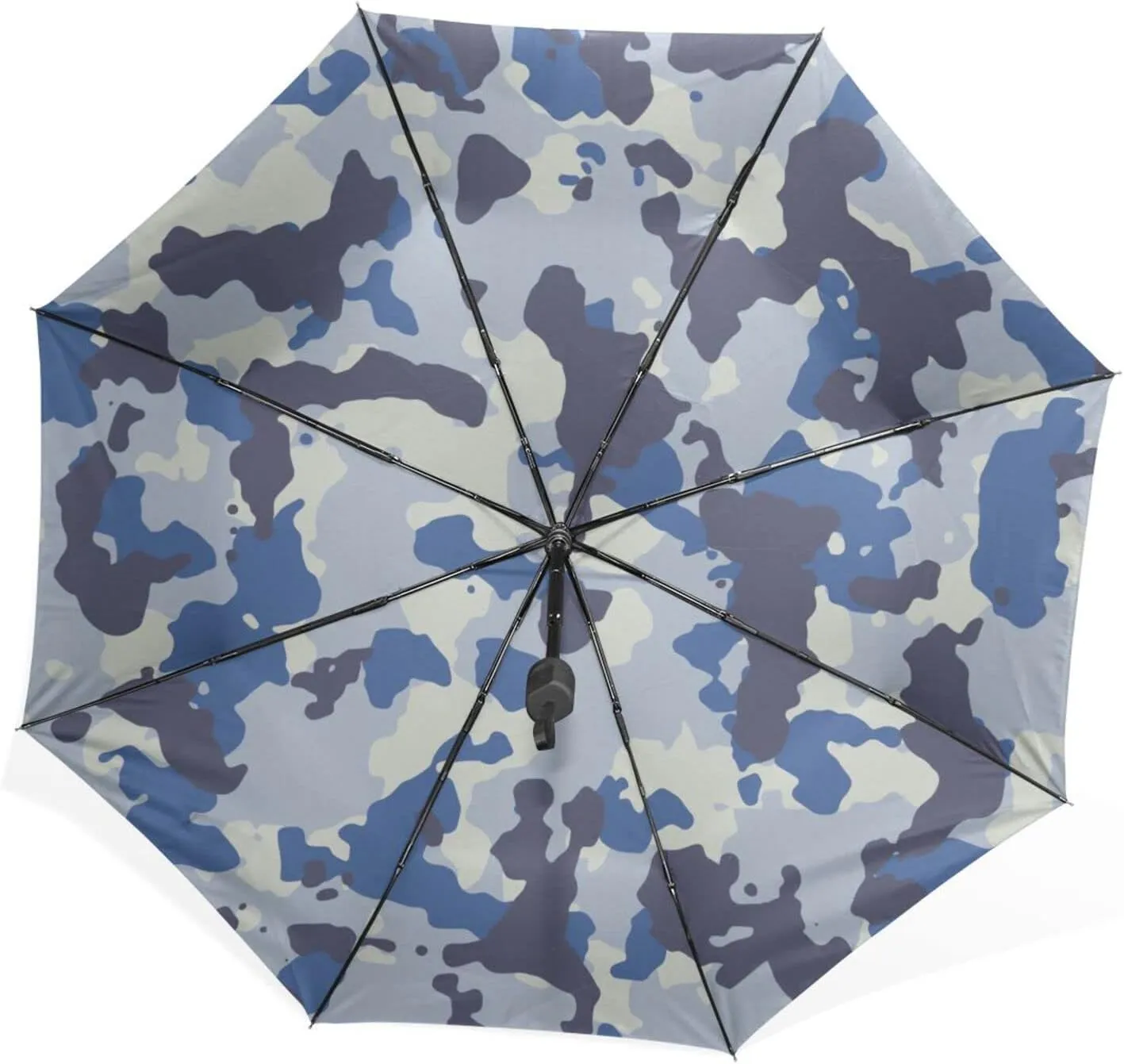 Poeticcity Rain Travel Umbrella, Hand Open Close Windproof Waterproof Folding Umbrella, Compact Canopy Strong Ray Parasol Umbrella
