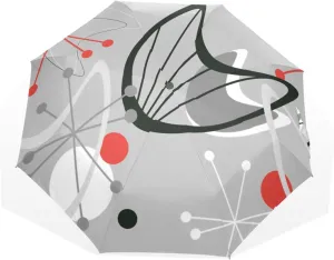 Poeticcity Rain Travel Umbrella, Hand Open Close Windproof Waterproof Folding Umbrella, Compact Canopy Strong Ray Parasol Umbrella