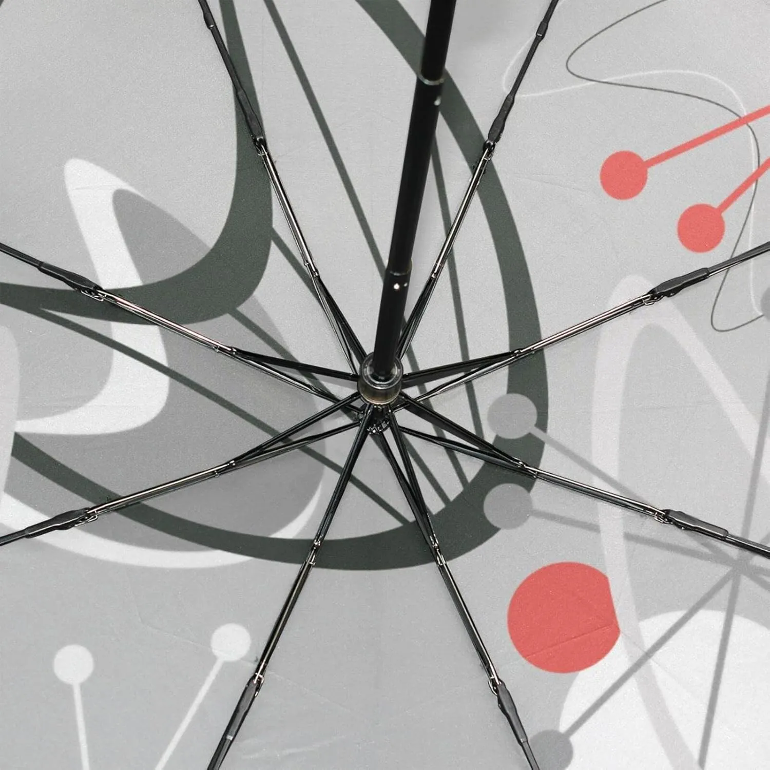Poeticcity Rain Travel Umbrella, Hand Open Close Windproof Waterproof Folding Umbrella, Compact Canopy Strong Ray Parasol Umbrella