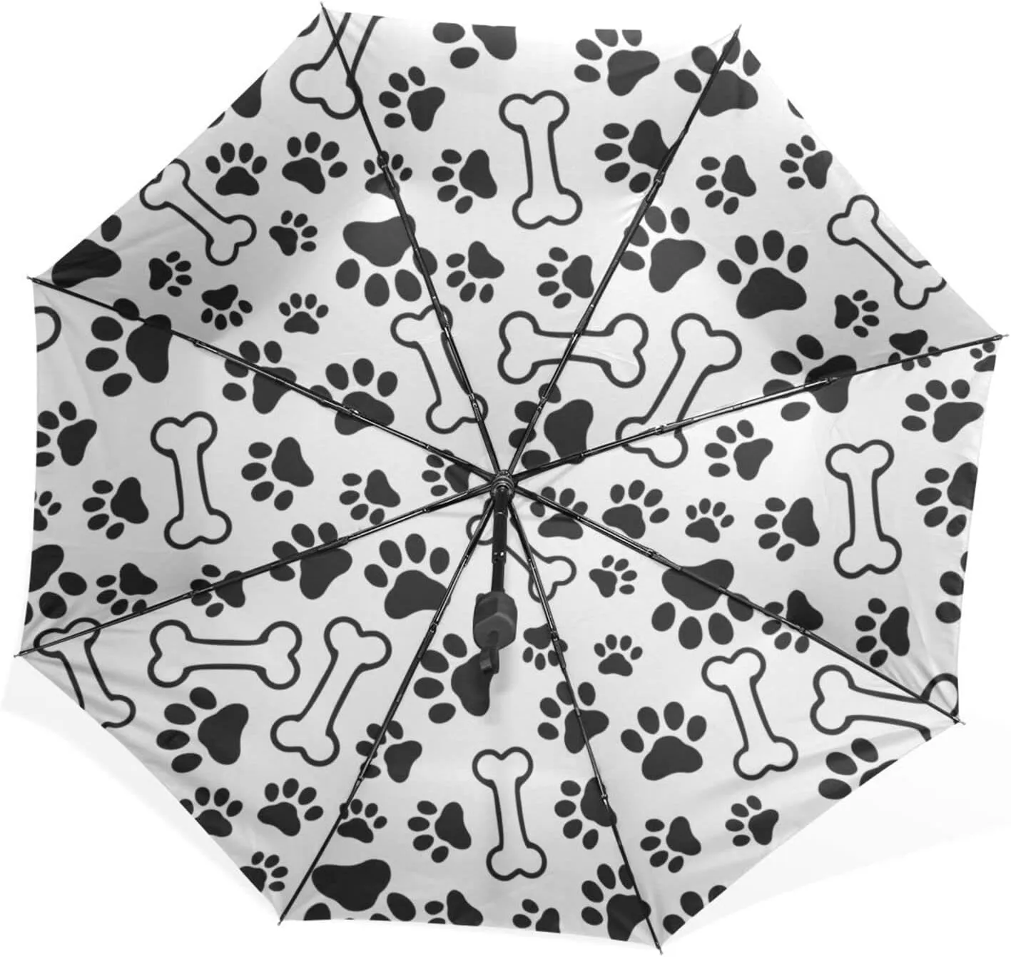 Poeticcity Rain Travel Umbrella, Hand Open Close Windproof Waterproof Folding Umbrella, Compact Canopy Strong Ray Parasol Umbrella