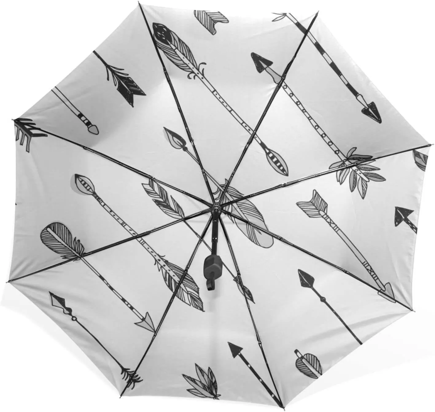 Poeticcity Rain Travel Umbrella, Hand Open Close Windproof Waterproof Folding Umbrella, Compact Canopy Strong Ray Parasol Umbrella